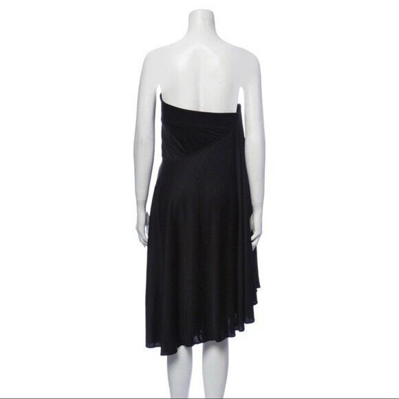 Mara Hoffman Silk Strapless Dress Black Asymmetrical Size XS layered - Picture 3 of 10